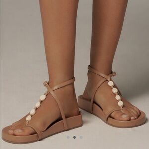 Anthropologie Stone Toe Loop Sandals